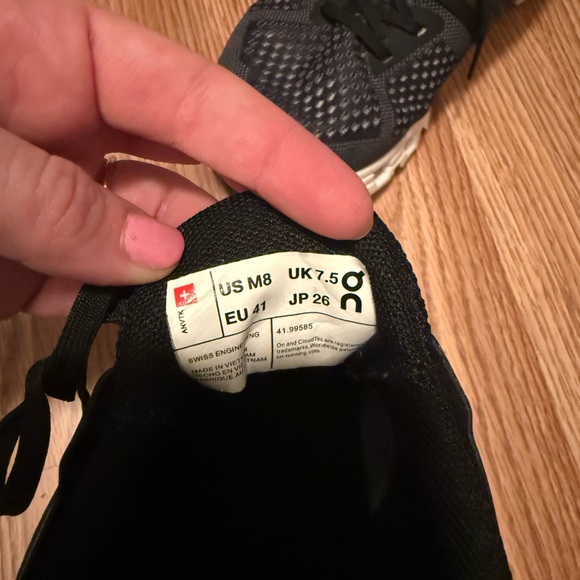 On Running Men's Black and White Athletic Shoes - Picture 4 of 5